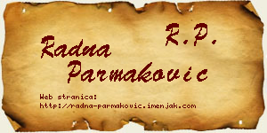 Radna Parmaković vizit kartica